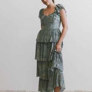 NEW bohme Rosera Floral Tiered Dress Large